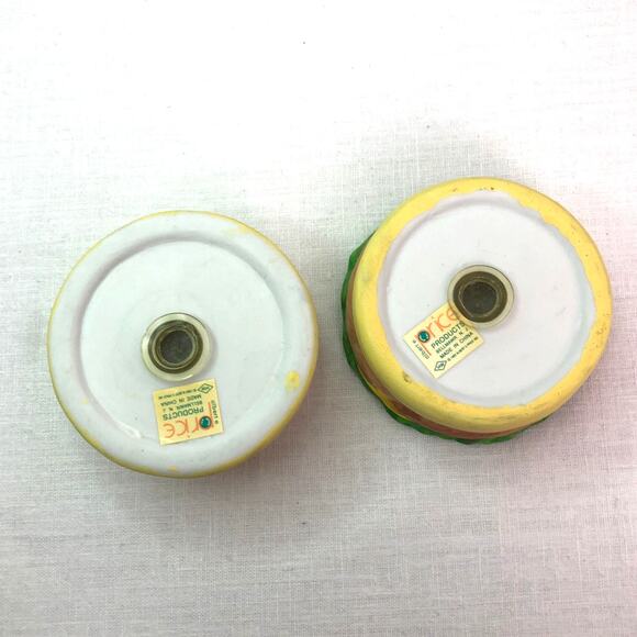 Albert E Price Inc 90s Ceramic Whimsical Hamburger Salt & Pepper Shaker Set - Picture 8 of 11